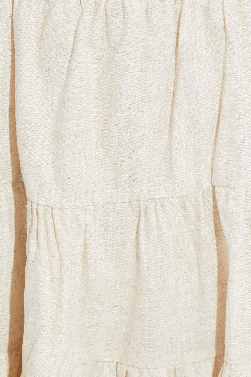 Beige Skater Dress Short Sleeve Tiered sold by Ally Fashion product image thumbnail 6