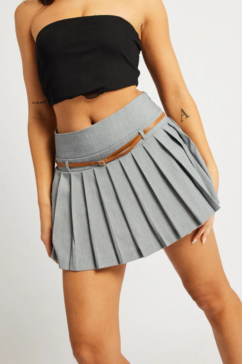 Grey Tennis Skirt Mini Belted sold by Ally Fashion