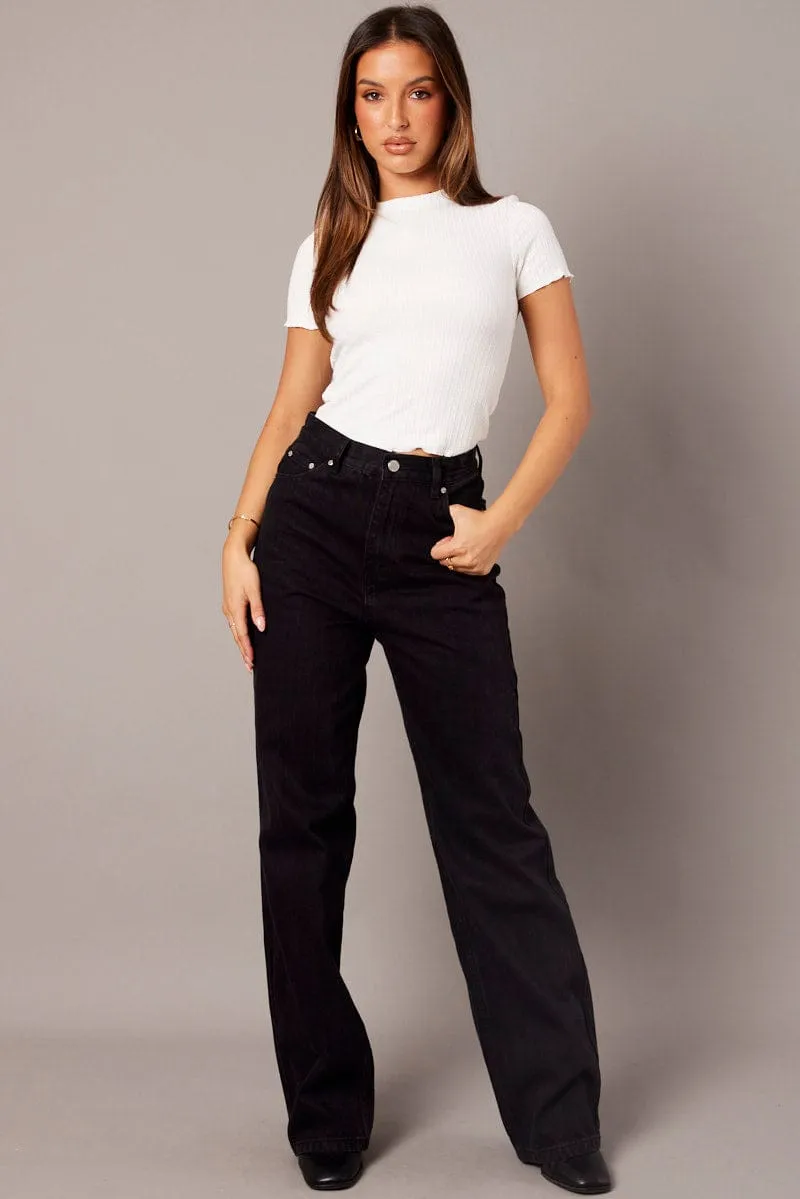 White T Shirt Short Sleeve Crew Neck sold by Ally Fashion product image thumbnail 2