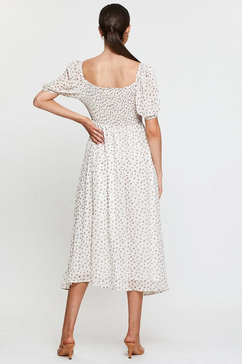 Print Midi Dress Short Sleeve Round Neck sold by Ally Fashion product image thumbnail 5