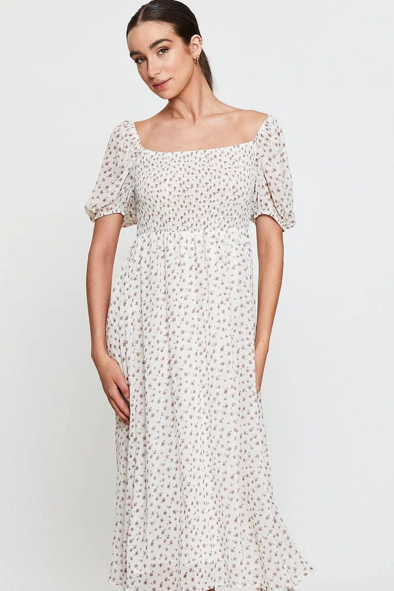 Print Midi Dress Short Sleeve Round Neck sold by Ally Fashion product image thumbnail 2