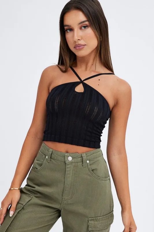 Black Singlet Top Seamless sold by Ally Fashion