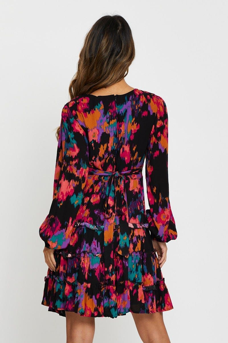 Print Mini Dress Long Sleeve sold by Ally Fashion product image thumbnail 5