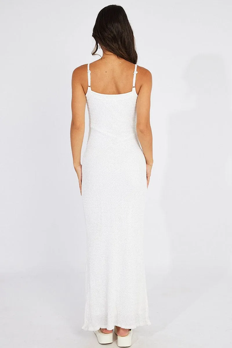 White Knit Dress Maxi Strappy sold by Ally Fashion product image thumbnail 5