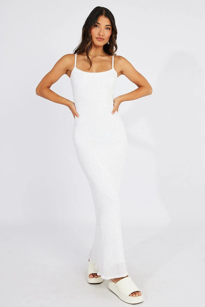 White Knit Dress Maxi Strappy sold by Ally Fashion product image thumbnail 2
