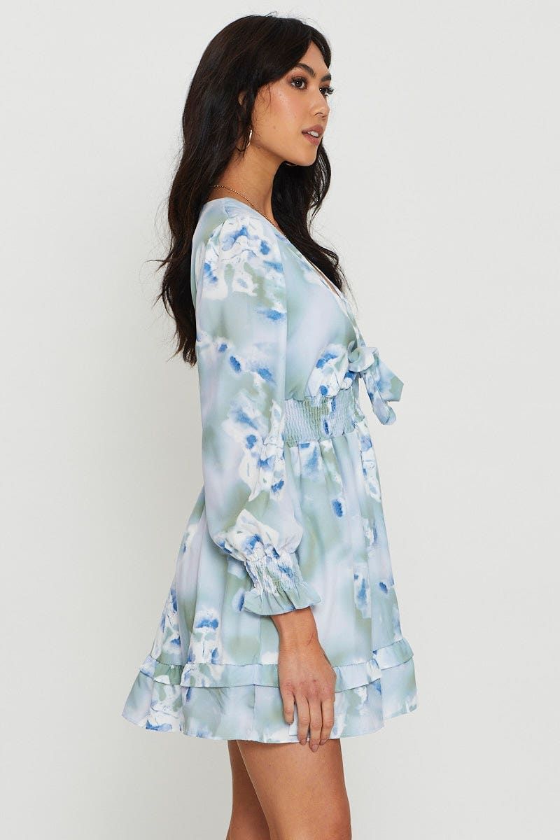 Abstract Print Mini Dress Long Sleeve sold by Ally Fashion product image thumbnail 3