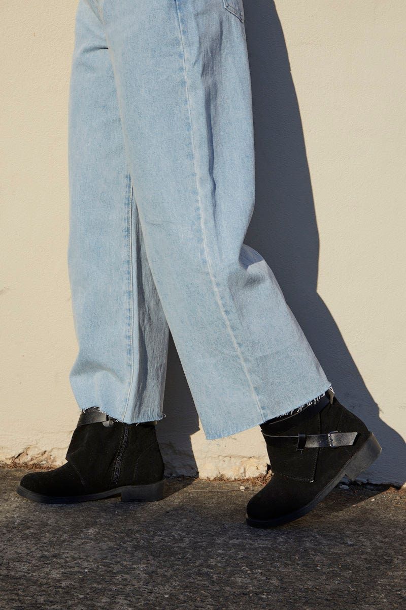 Black Buckle Detail Slouch Boots sold by Ally Fashion product image thumbnail 5
