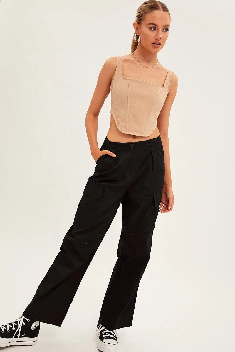 Beige Corset Top Sleeveless Square Neck Structured sold by Ally Fashion product image thumbnail 2