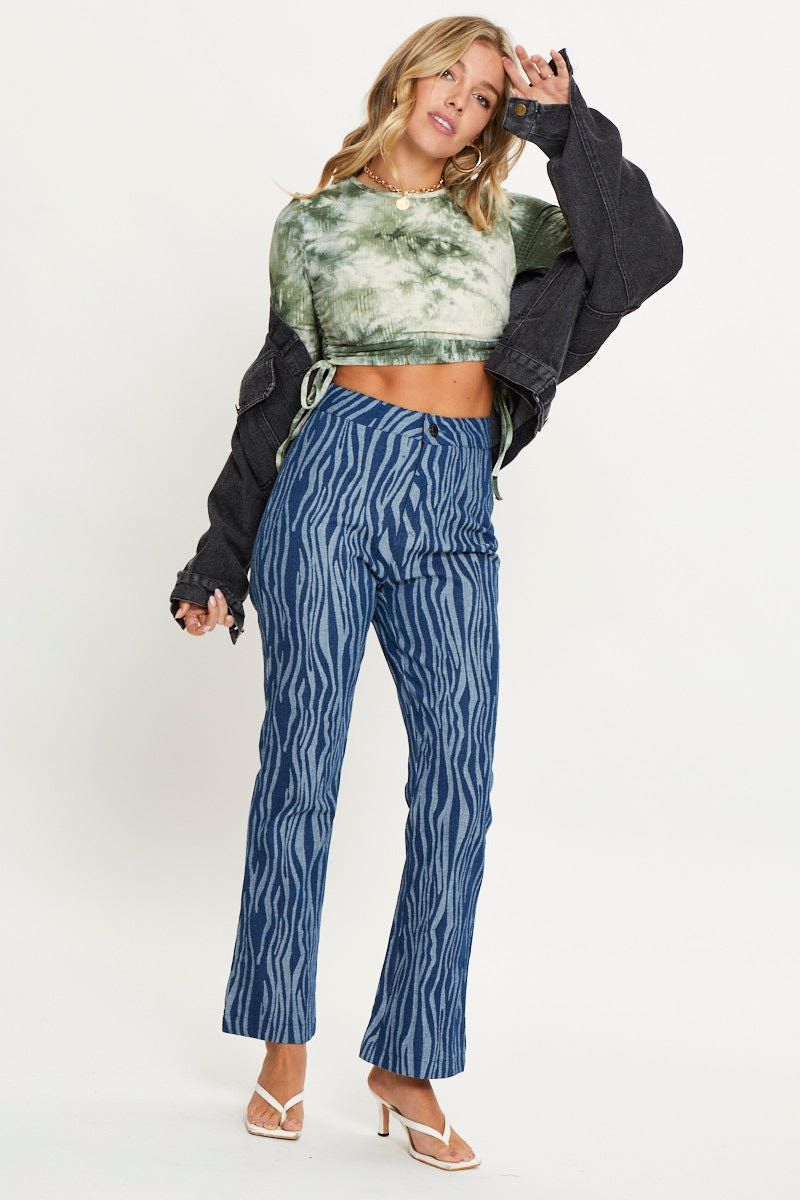 Green Tie Dye Drawstring Top sold by Ally Fashion product image thumbnail 3