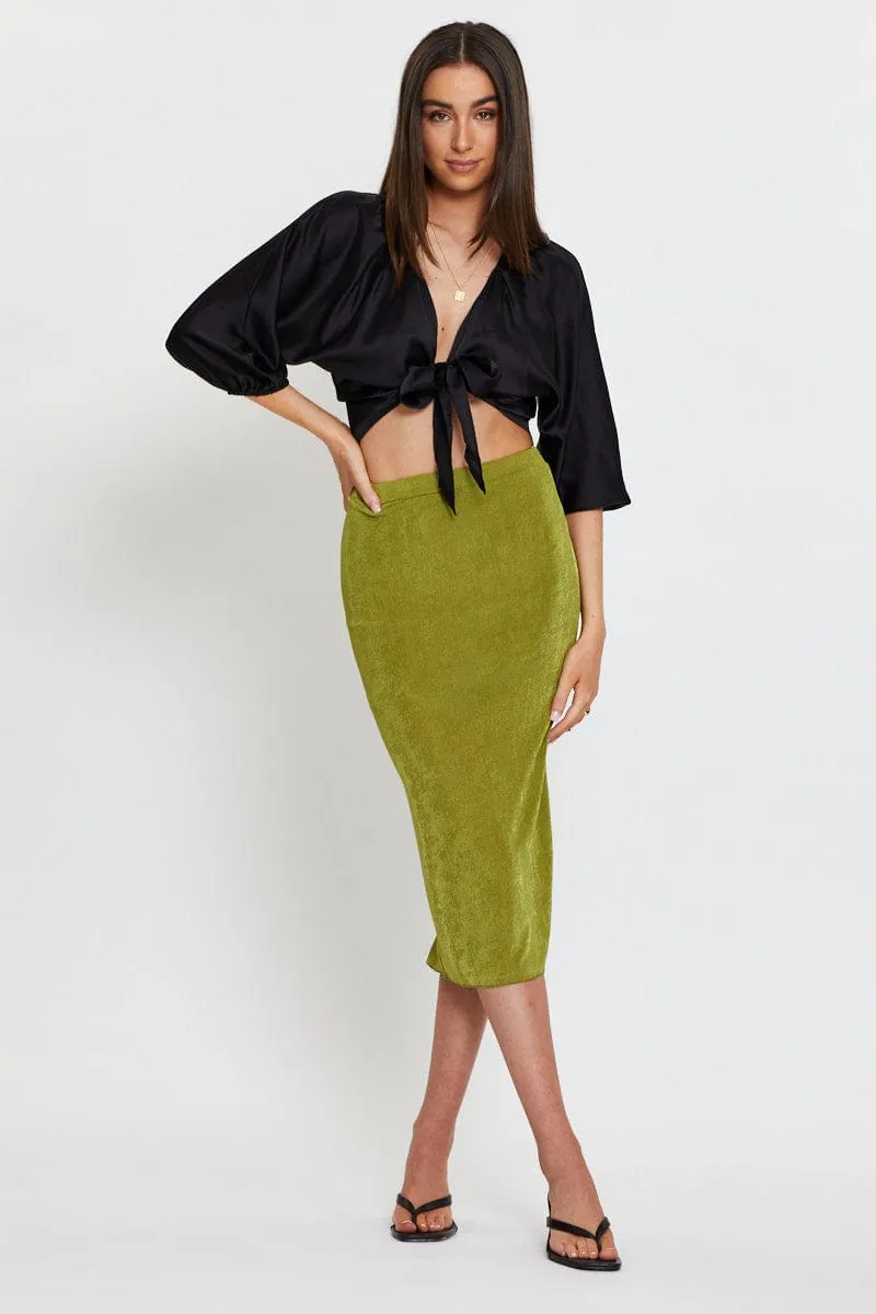 Green Midi Skirt Bodycon sold by Ally Fashion product image thumbnail 3