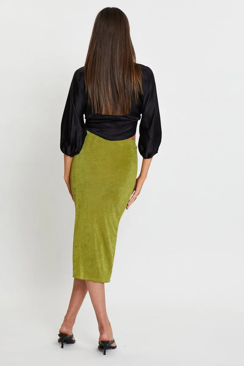 Green Midi Skirt Bodycon sold by Ally Fashion product image thumbnail 5