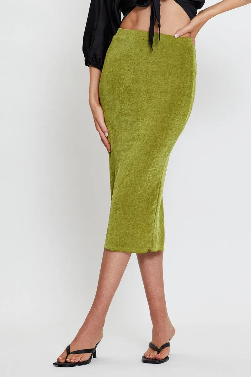 Green Midi Skirt Bodycon sold by Ally Fashion product image thumbnail 2