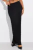 Black Maxi Skirt High Rise Textured Fabric sold by Ally Fashion