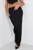 Black Maxi Skirt High Rise Textured Fabric sold by Ally Fashion