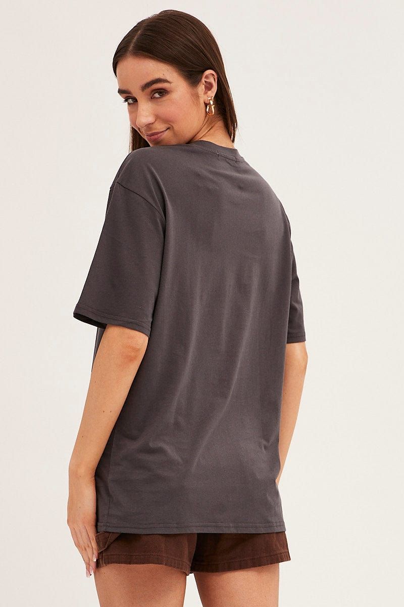 Grey T Shirt Short Sleeve Crew Neck Rock N' Roll Eagle sold by Ally Fashion product image thumbnail 5