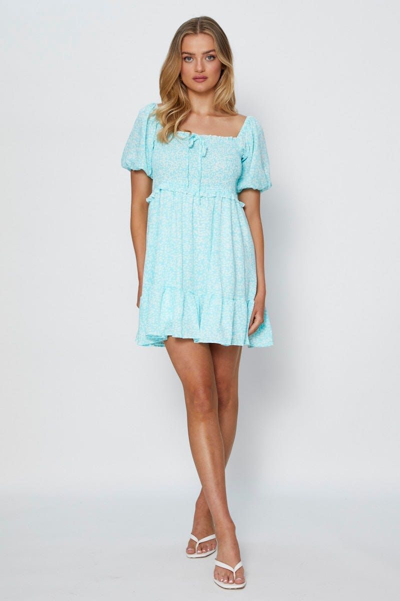 Print Mini Dress Square Neck sold by Ally Fashion product image thumbnail 2