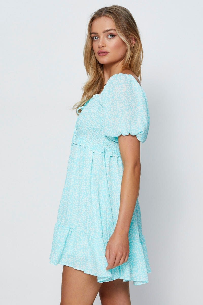 Print Mini Dress Square Neck sold by Ally Fashion product image thumbnail 4