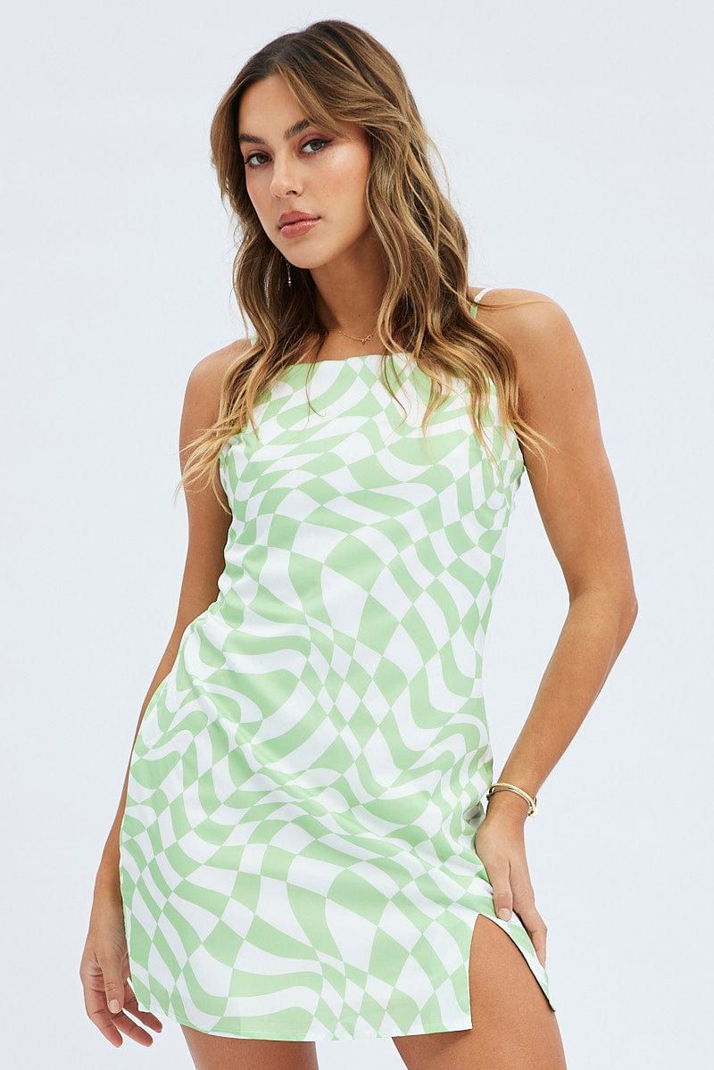 Abstract Print Mini Dress Short Sleeve sold by Ally Fashion