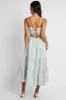 Green Check Midi Dress Sleeveless Tie Back sold by Ally Fashion