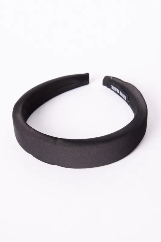 Black Satin Padded Headband sold by Ally Fashion