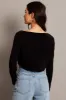 Black Tie Up Front Top Long Sleeve sold by Ally Fashion