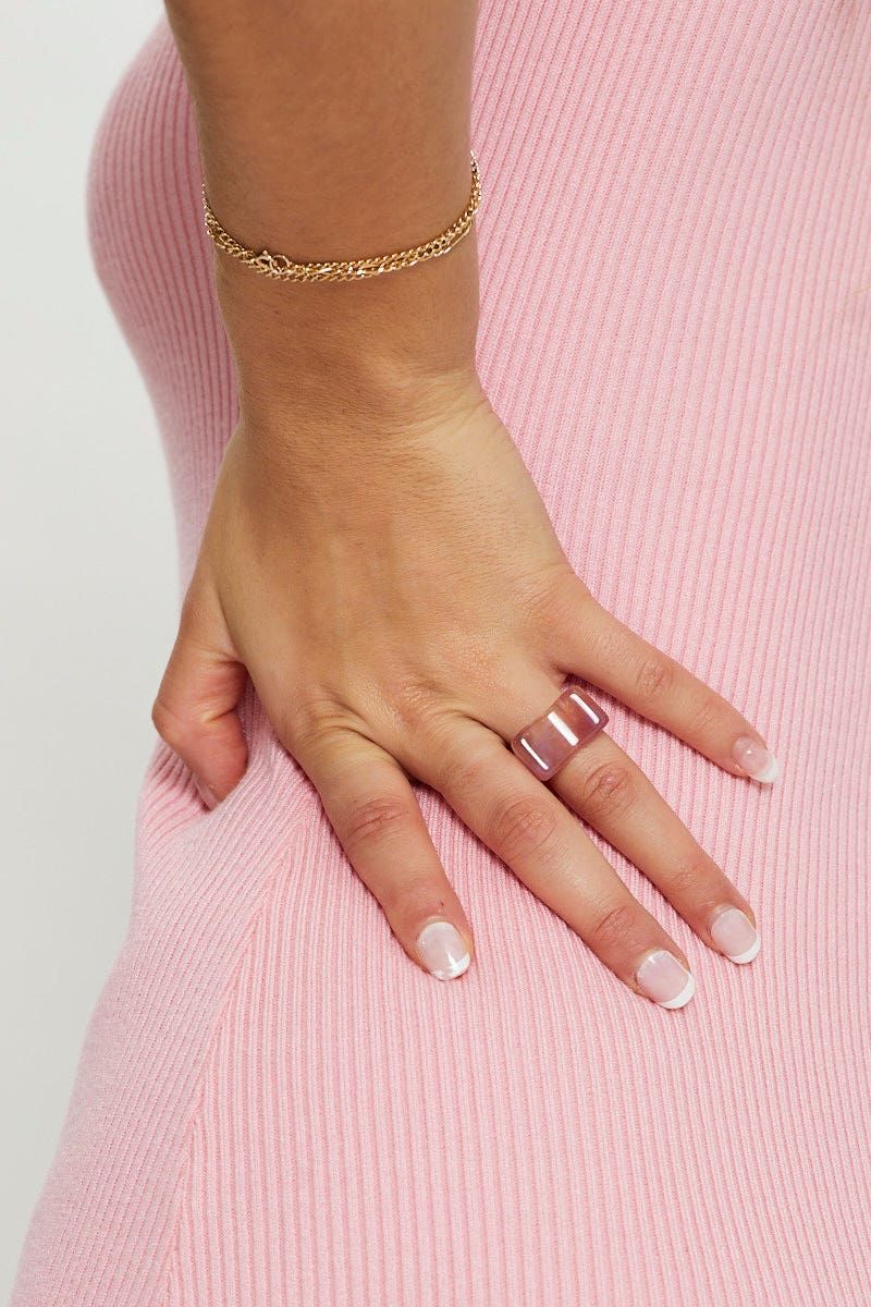 Pink Acrylic Ring sold by Ally Fashion product image thumbnail 4