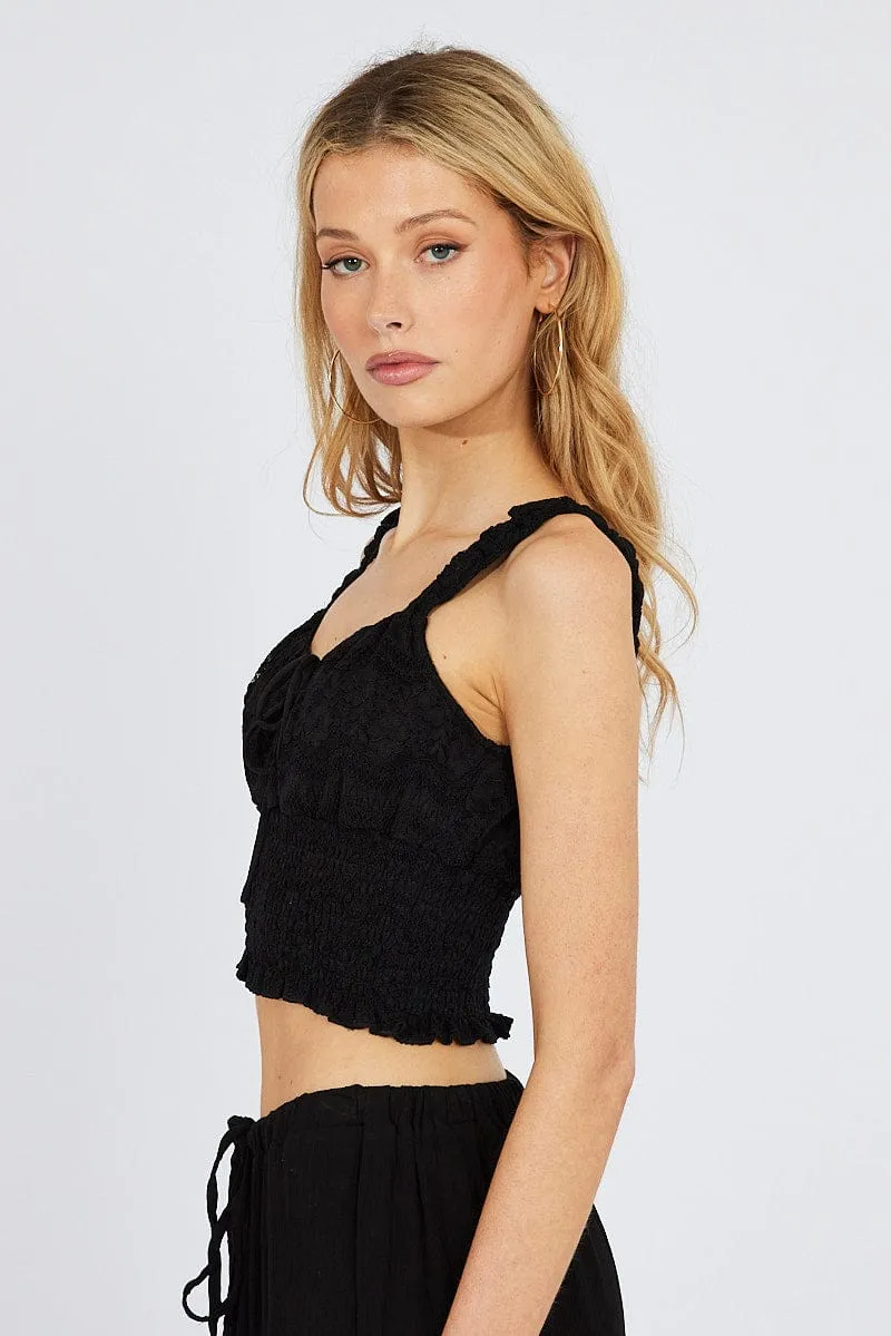 Black Lace Top Crop Sleeveless sold by Ally Fashion product image thumbnail 5