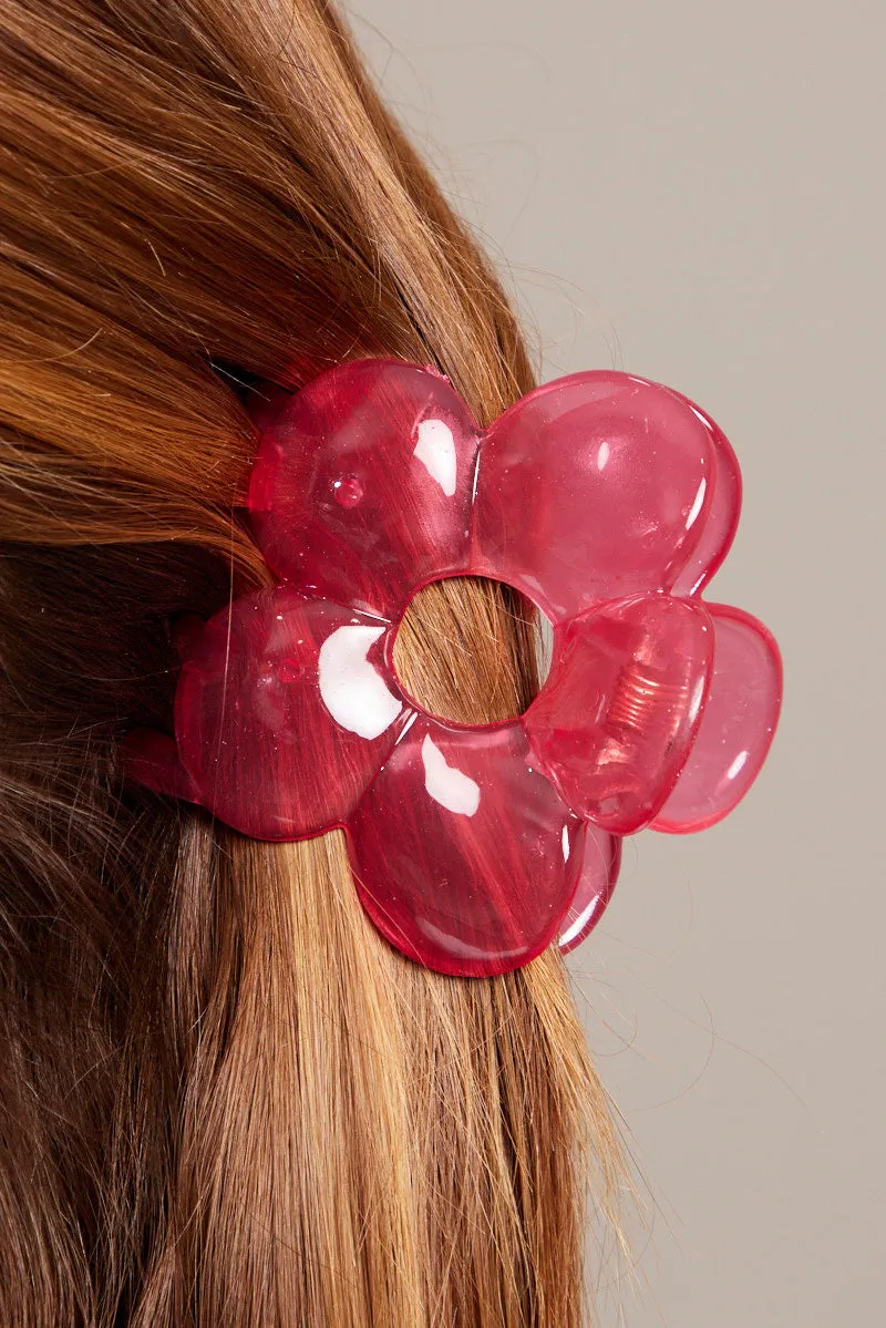 Red Flower Claw Clip sold by Ally Fashion