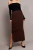 Brown Knit Skirt High Rise sold by Ally Fashion