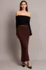 Brown Knit Skirt High Rise sold by Ally Fashion