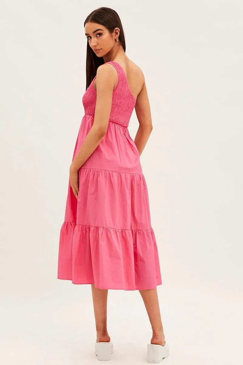 Pink Maxi Dress One Shoulder sold by Ally Fashion product image thumbnail 5