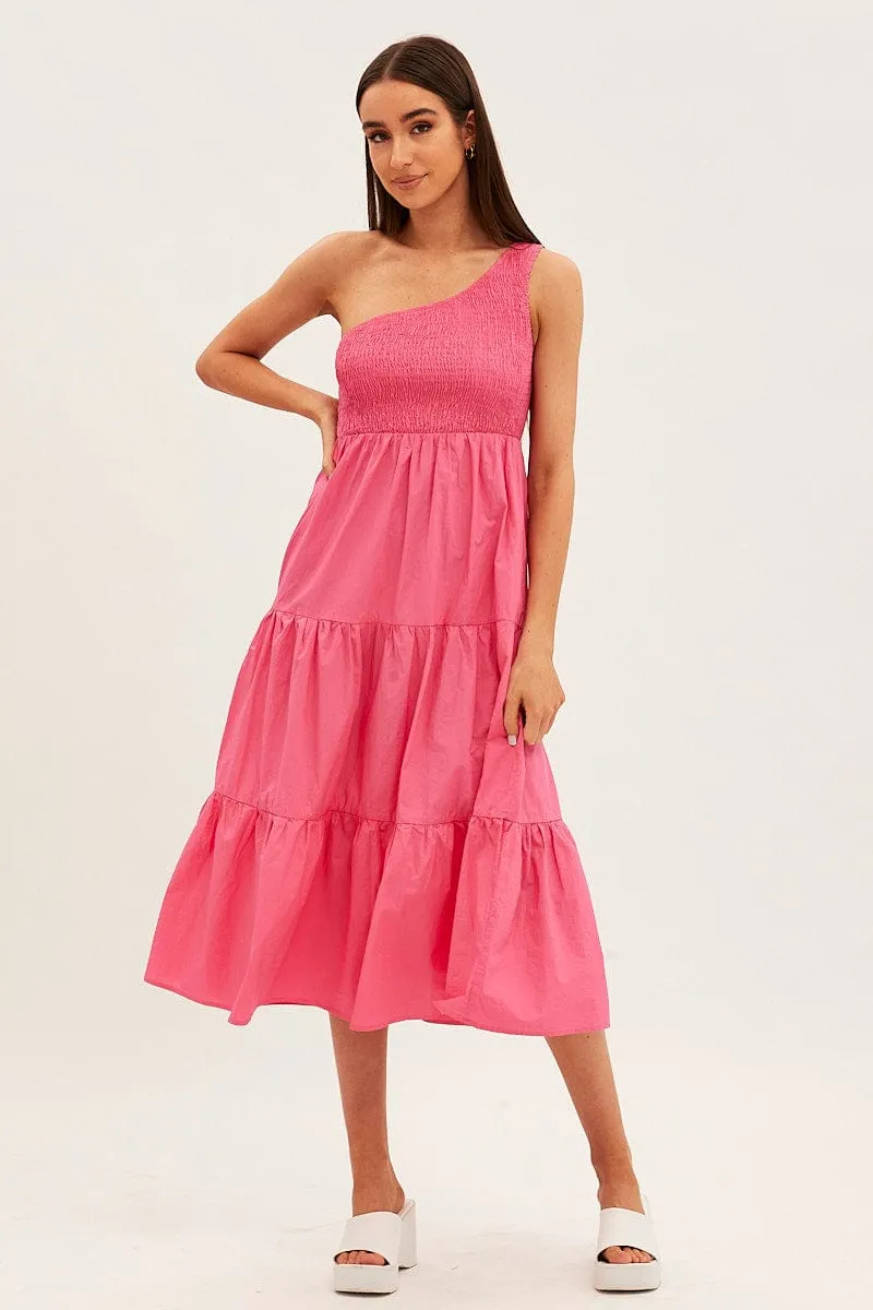 Pink Maxi Dress One Shoulder sold by Ally Fashion product image thumbnail 2