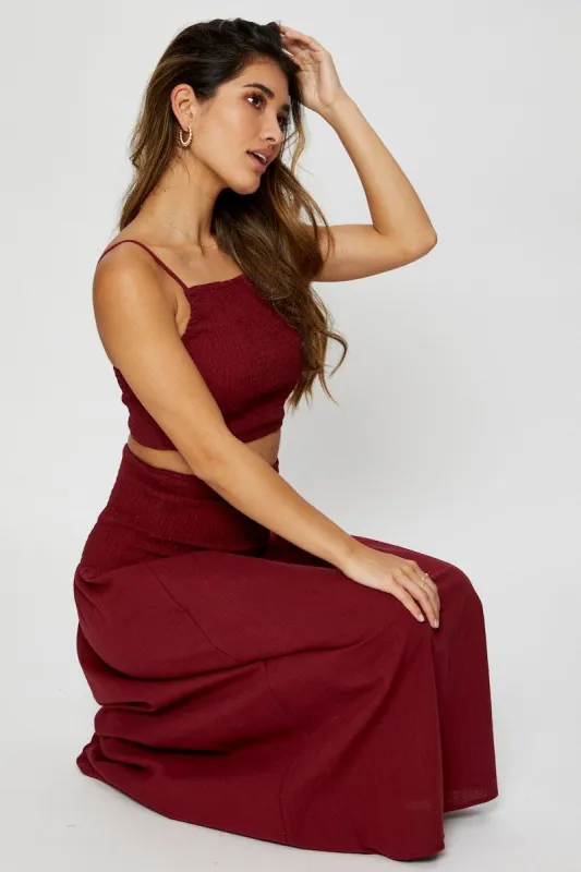 Brown Shirred Maxi Skirt sold by Ally Fashion