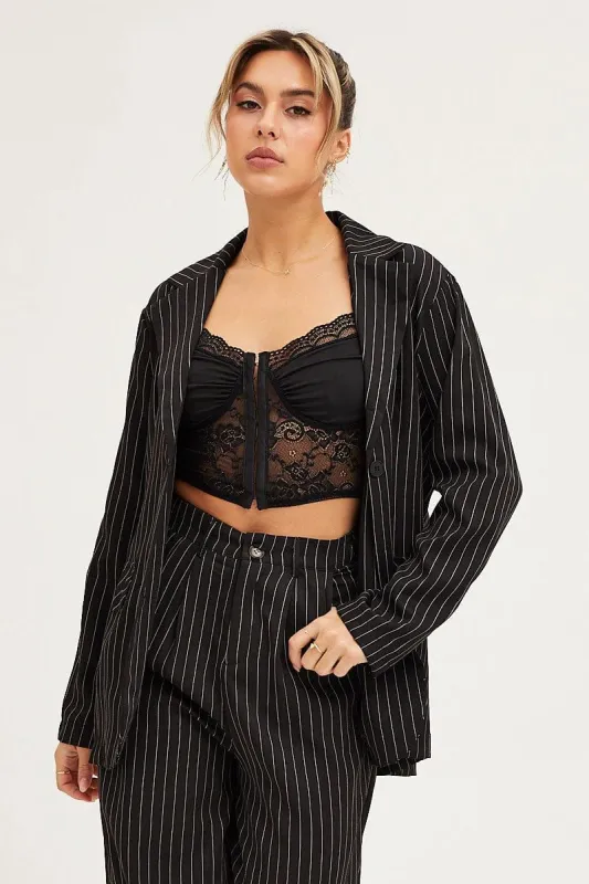 Stripe Pinstripe Oversized Blazer sold by Ally Fashion