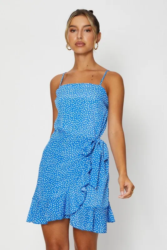 Geo Print Wrap Dress Square Neck sold by Ally Fashion