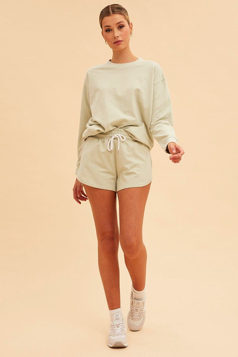 Green Hudson Cotton Fleece Crew Neck Oversized Sweat sold by Ally Fashion product image thumbnail 2