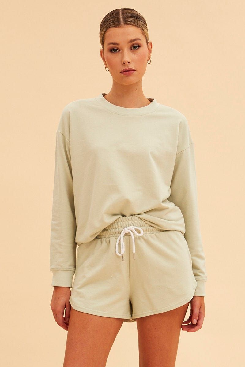 Green Hudson Cotton Fleece Crew Neck Oversized Sweat sold by Ally Fashion product image thumbnail 3