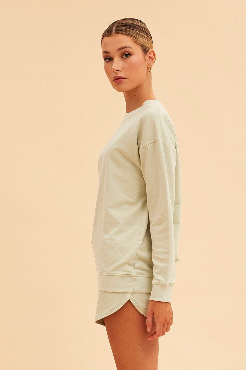 Green Hudson Cotton Fleece Crew Neck Oversized Sweat sold by Ally Fashion product image thumbnail 4