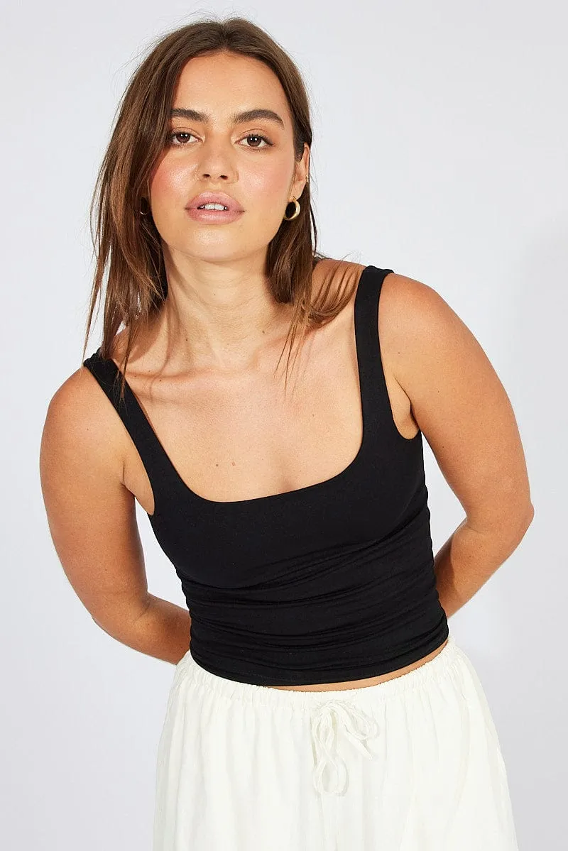 Black Tank Top Square Neck Seamless sold by Ally Fashion product image thumbnail 3