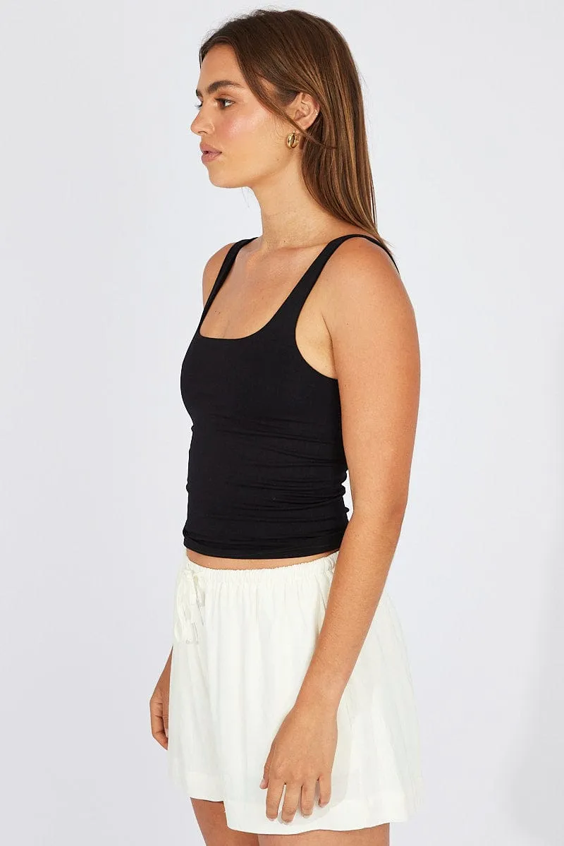 Black Tank Top Square Neck Seamless sold by Ally Fashion product image thumbnail 4