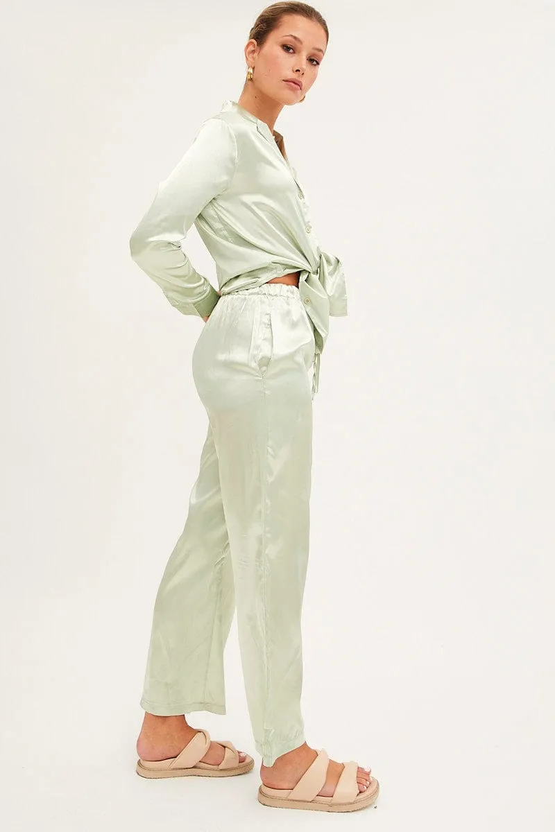 Green Wide Leg Pants sold by Ally Fashion product image thumbnail 4