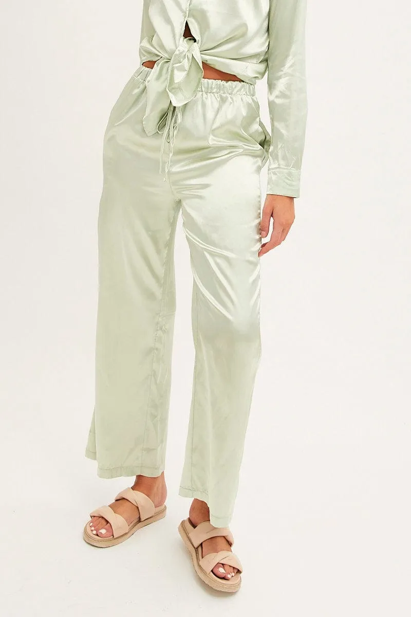 Green Wide Leg Pants sold by Ally Fashion product image thumbnail 2