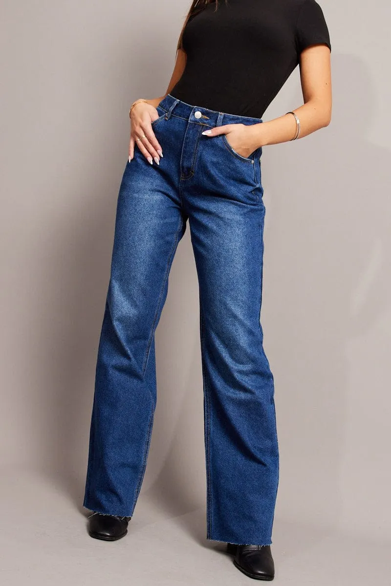 Denim Straight Jean Mid Rise sold by Ally Fashion