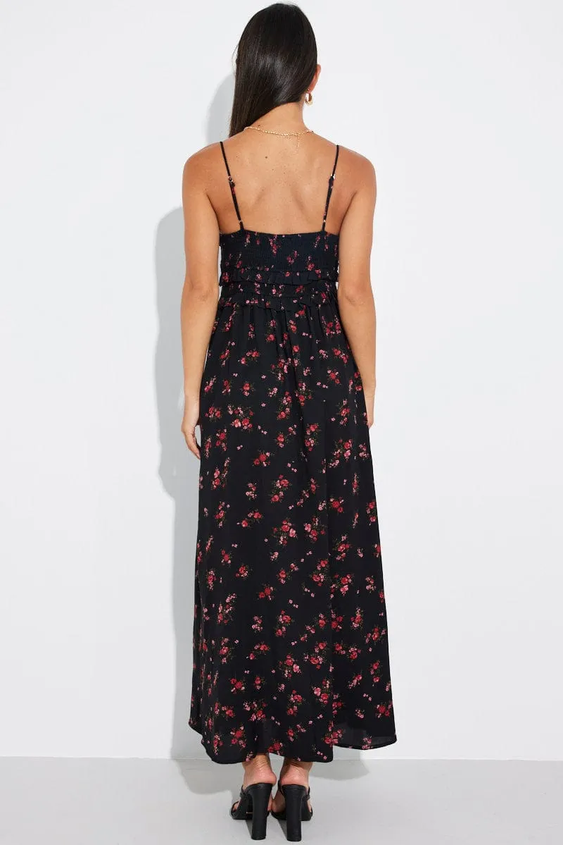 Black Floral Maxi Dress Strappy sold by Ally Fashion product image thumbnail 5