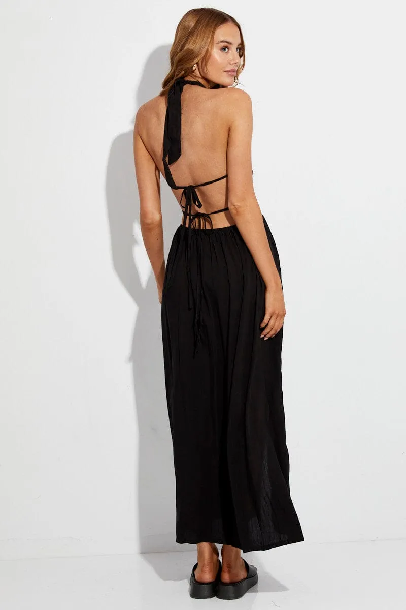 Black Maxi Dress Cutout Front Split sold by Ally Fashion product image thumbnail 5