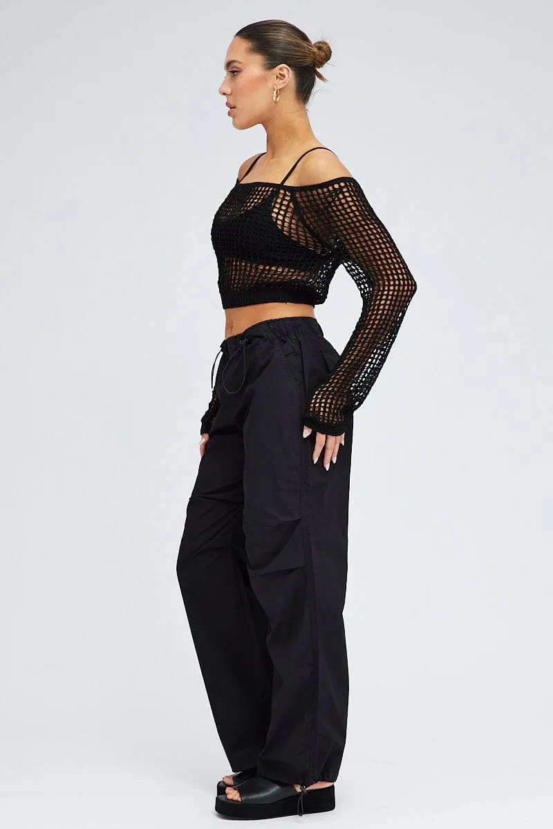 Black Parachute Pants Cargo sold by Ally Fashion product image thumbnail 4