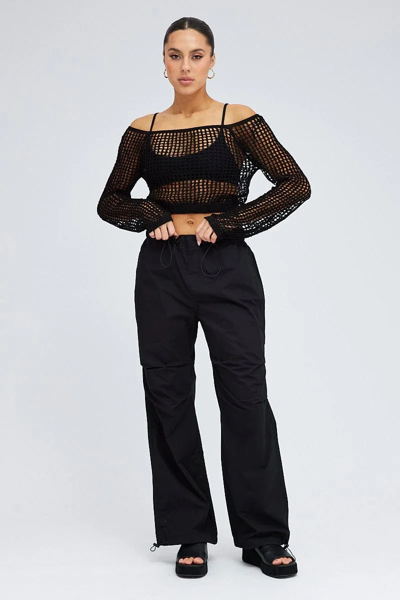 Black Parachute Pants Cargo sold by Ally Fashion