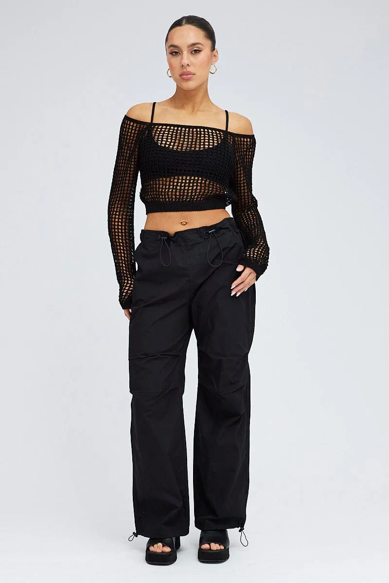 Black Parachute Pants Cargo sold by Ally Fashion product image thumbnail 3