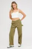 Green Cargo Pants Mid Rise Contrast Stitch sold by Ally Fashion