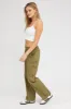 Green Cargo Pants Mid Rise Contrast Stitch sold by Ally Fashion
